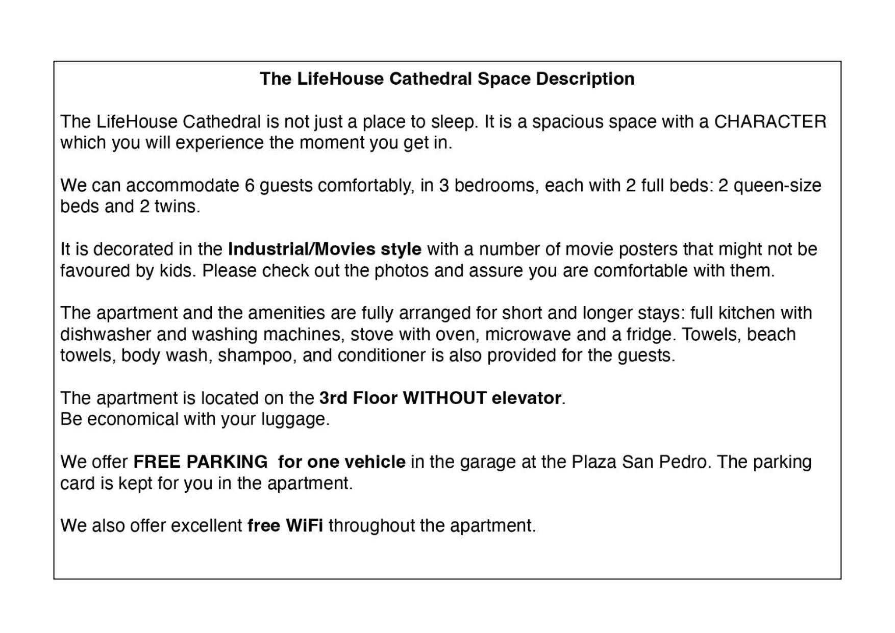 Lifehouse Cathedral * Free Parking* Superiorwifi* Lejlighed Almería Eksteriør billede